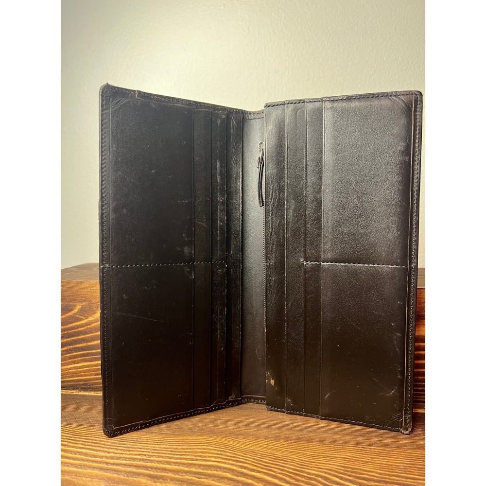 Burberry Black Leather Nova Check Bifold Long Wallet - Picture 3 of 5